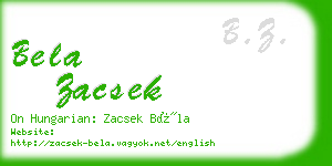 bela zacsek business card